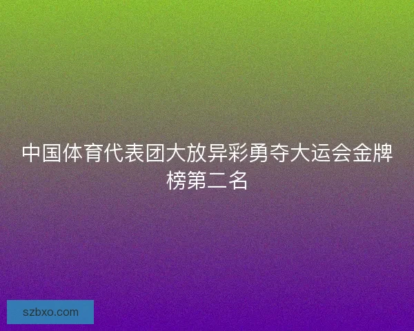 中国体育代表团大放异彩勇夺大运会金牌榜第二名